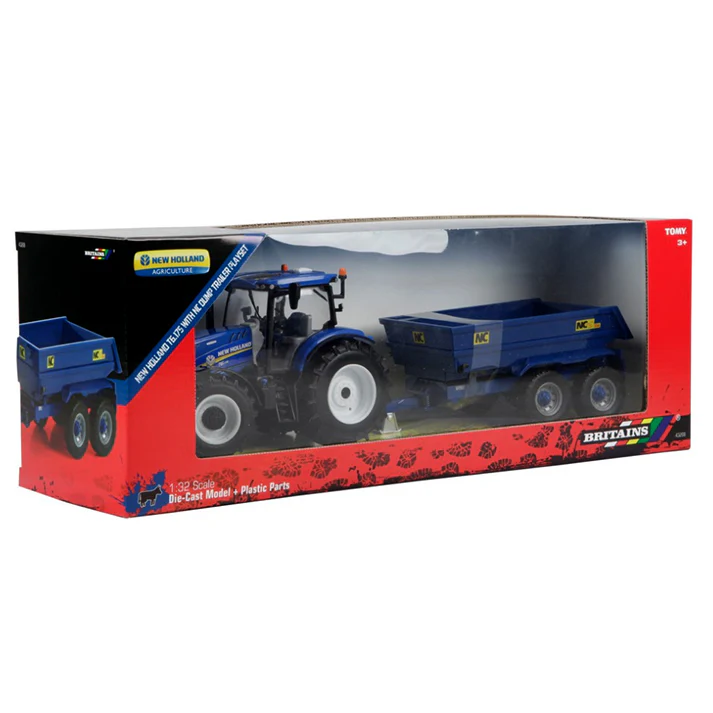 Britains New Holland T6 Tractor & Trailer Play Set 1:32 Scale - Image 3